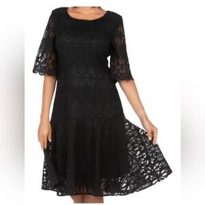 Giovanna Signature Embroidery Luxurious
Lace Black Dress Size 22W